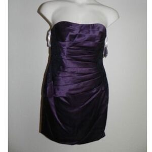 Davids Bridal Dress Size 2 Plum Strapless NWT